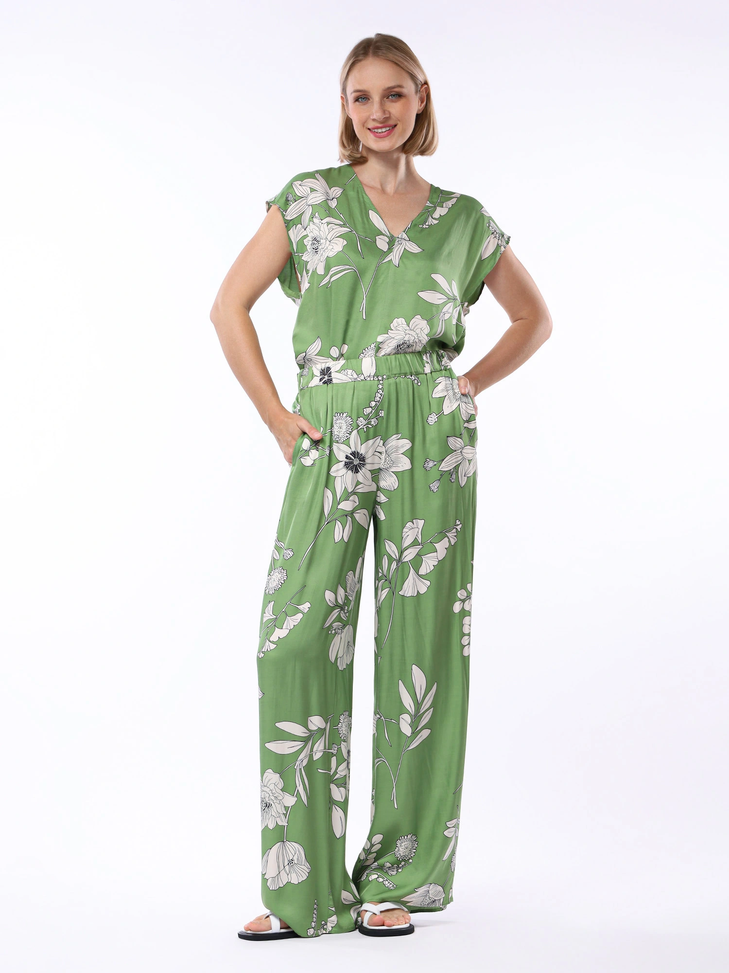 Блуза с принтом прямого кроя